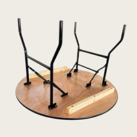 Table de banquet pliante ronde en contreplaqué avec structure métallique de 48 pouces pour la restauration, les événements et l'hôtellerie, durable