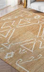 พรมคิลิมทำมือจากขนสัตว์ 100% และไหมไผ่ ผ้าปูพื้นลายเรขาคณิตปักลายดีไซเนอร์ สำหรับบ้าน โรงแรม ห้องนั่งเล่น ชายหาด สไตล์โบโฮ - Product Image 3