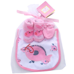 Nouveau nouveau-né doux coton anti-rayures mitaines alimentation Burp tissu bébé <span class=keywords><strong>bavoir</strong></span> et chaussettes ensemble bébé accessoire - Product Image 5