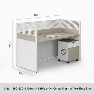 Đồ nội thất văn phòng hiện đại gỗ nối dài văn phòng bàn ghế bộ nhân viên bàn làm việc bàn tủ 6 người Màn hình máy tính bàn - Product Image 6