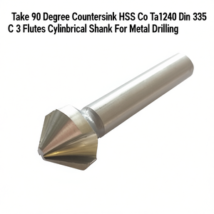 Ttake 90 Degree Countersink Hss Co Ta1240 Din 335 <b>C</b> 3 Flutes Cylindrical Shank For Metal Drilling - Product Image 2