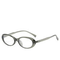 Nouvelle monture de lunettes TR90 style coréen vintage œil de chat, monture intégrale ovale rétro pour femme, avec verres anti-lumière bleue pour myopie