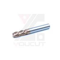 FE-10-75 Fraise à queue carrée en carbure monobloc à 4 cannelures, longueur allongée, queue égale, pour usinage CNC de finition d'acier à cavités profondes