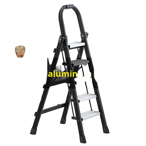 Escabeau pliant multifonctionnel moderne en alliage d'aluminium A-Frame 150kg Capacité de charge 4 étapes Serrure manuelle 173cm Hauteur étendue - Product Image 1