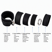 CHENGMO SPORTS (2 Pièces) Sangles de cheville en acier inoxydable à double anneau en D pour machines à câbles et exercices de kickbacks