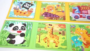 Giocattoli educativi magnetici 3-in-1 per bambini <span class=keywords><strong>libro</strong></span> Puzzle di cartone con animali dei cartoni animati tema auto per ragazzi e ragazze - Product Image 6