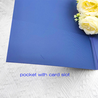 Carpeta de Cartón Azul Marino con Estampado Dorado, Duradera/Protectora/Reciclable, para Documentos de Presentación A4, para la Escuela de Negocios