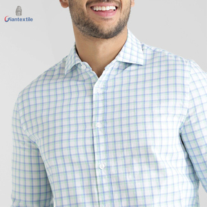 Venta caliente Green Check Pure Cotton Casual Check Nature Gent Good Hand Feel Shirt para hombres - Product Image 4