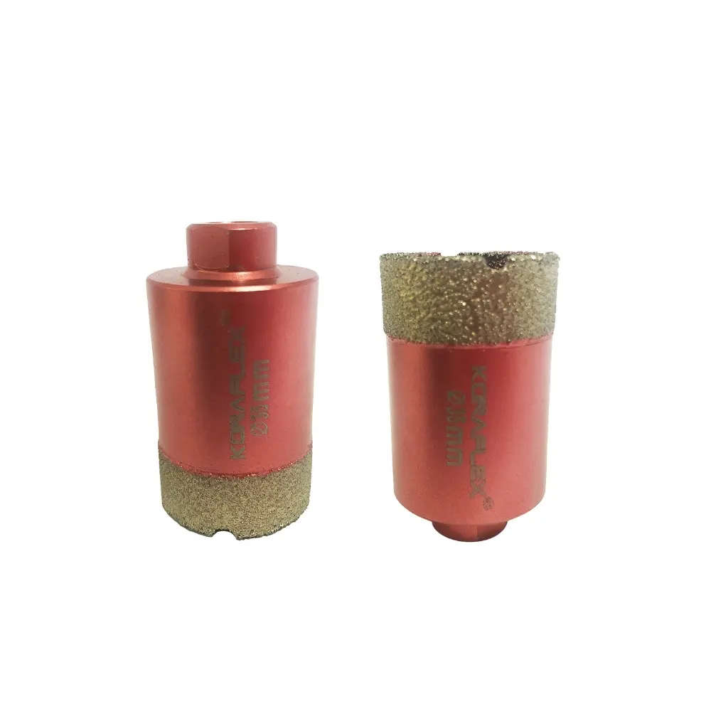 Konaflex Vacuum Brazed Diamond Core Drilling Bits With M10/M14 Nut For Dry Opening Hole On Concrete Marble Granite Tile Brick