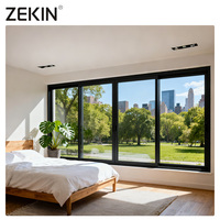 ZEKIN Ventana moderna personalizada a prueba de huracanes Puertas y ventanas de doble acristalamiento para casa Ventana corredera de aluminio para hogares