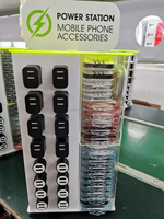 Exhibidor de Acrílico Personalizado para Accesorios de Telefonía Móvil, Soporte de Piso Móvil, Adaptador de Cable USB para Teléfono