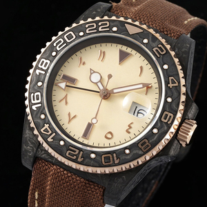 Montre de haute qualité avec cadran rond en fibre de carbone, bracelet en nylon, miroir saphir, aiguilles lumineuses, confortable à porter au quotidien - Product Image 2