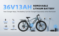 Vélo électrique pour adultes Aairsk S800 250W 36V 26 pouces, cadre en aluminium, frein à disque hydraulique, pneus 4.0, double suspension, 7 vitesses, capacité de charge de 150 kg, 13 Ah