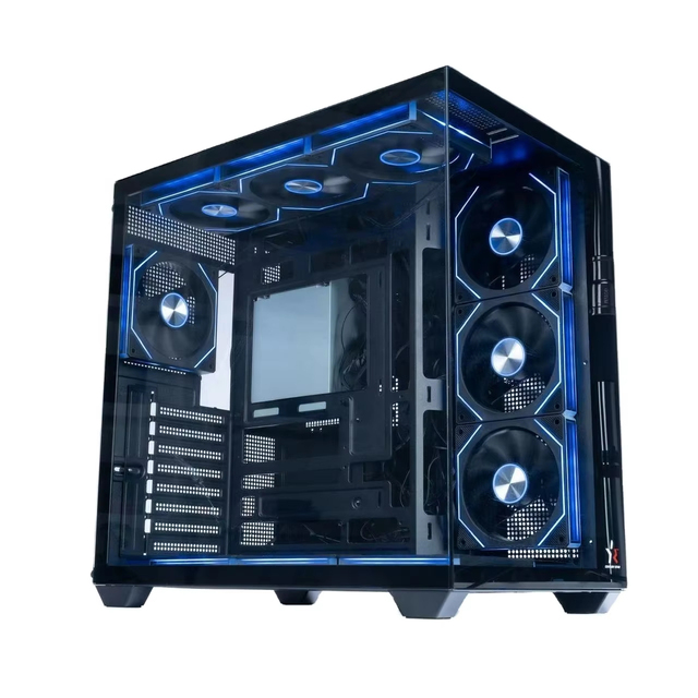 Century Star Gaming Desktop ATX Mid Tower Aluminum Alloy Computer Case with Glass Side Panel Private Mold Front Ports None