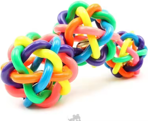 Juguetes para Masticar para Limpiar los Dientes de Mascotas en Varios Tamaños, Coloridas Pelotas de Goma en Forma de Arcoíris, Juguetes de Peluche para Perros - Product Image 3