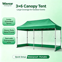 Tente de réception pop-up extérieure imperméable en PVC Oxford avec parois latérales transparentes pour événements, sports, expositions, protection UV triple couche