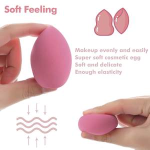 HMU 4 uds/8 Uds huevos de belleza de alta calidad sin látex logotipo personalizado suave cosmético Puff belleza maquillaje esponja licuadora conjunto - Product Image 4