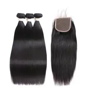 Пряди бразильских волос с застежкой, прямые пряди для наращивания волос 12 А, пряди человеческих волос с застежкой