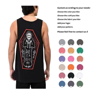 Custom Brand Clothing Manufacturers New Style Athletic Cotton Polyester Screen Print Men's Tank Tops