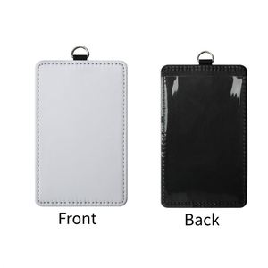 Porte-badge vertical vierge en cuir PU pour sublimation, design personnalisé, à presser à chaud - Product Image 3