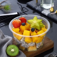 Wegwerp Ronde Vorm Doorzichtige Deli Containers Milieuvriendelijke Transparante Plastic Kom 250Ml Wegwerp Doorzichtige Fruitschalen Met Deksel
