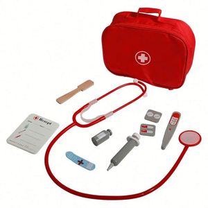 Kit médical en bois Montessori en gros, ensemble de jeu éducatif pour enfant avec son de cœur réel, jouet éducatif - Product Image 1