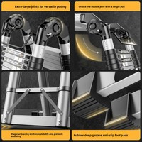 Edelstahl Moderne Minimalistische Ausziehbare Leiter Multifunktionale Gelenk-Doppelfunktions-A-Form Faltbare Haushalts-Stufenleiter