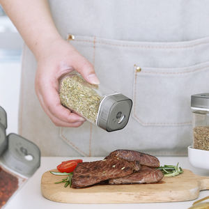 Pot à épices et <span class=keywords><strong>sel</strong></span> <span class=keywords><strong>de</strong></span> 100 ml, distributeur <span class=keywords><strong>de</strong></span> condiments à réglage <span class=keywords><strong>de</strong></span> la grosseur, compatible lave-vaisselle, poivrière avec poignée et support - Product Image 5