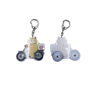 Custom Acrylic <b>Keychain</b> Cartoon <b>Anime</b> Cute Cat Kitty Bike Revolving Wheels Acrylic Lightweight <b>Keychain</b> Plastic Keyrings - Product Image 2