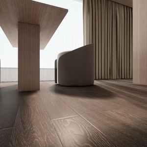 Piso de Madera de Roble Blanco de Grado <span class=keywords><strong>AB</strong></span> para Interiores, de Tres Capas, con Sistema de Instalación por Clic, para Sala de Estar - Product Image 1