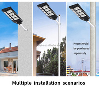 Lampadaire Solaire 600W 800W 1000W 1200W avec Télécommande, Éclairage de Jardin Solaire Extérieur IP67 Haute Luminosité