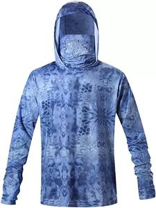 T-shirt de pêche unisexe grande taille à manches longues imprimé, en Spandex/Polyester, protection UV UPF50, anti-bactérien, camouflage, séchage rapide - Product Image 4