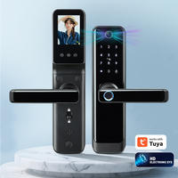 Cerradura Inteligente con Huella Dactilar en Varios Idiomas, Cerradura Digital con Cámara, Entrada sin Llave, Control por Aplicación Tuya, Cerradura Eléctrica para Puerta
