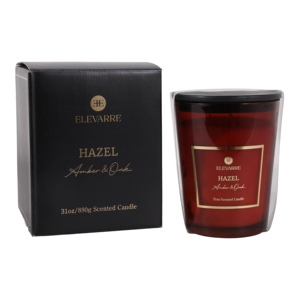 Candela Profumata Elevarre al Profumo di Quercia Ambrata, Barattolo da 31oz per Arredamento Casa - Product Image 2