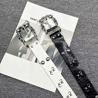 Nouvelle ceinture en cuir PU de haute qualité, style punk clouté noir brillant, tendance hip-hop américaine, pour hommes, mode unique, vente en gros en stock