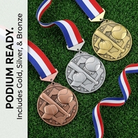 Lot de médailles de baseball 3D personnalisées en gros, or/argent/bronze, en alliage de zinc, style moderne et antique, pour récompenses de softball
