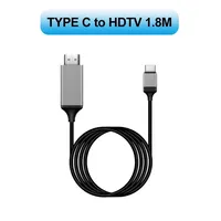 Kabel adaptor Tipe C ke HDMI USB 3.1 ke HDMI, kabel ekstensi kabel USB 4K 30Hz untuk MacBook PC Monitor