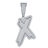 Collier Pendentif Lettre D Hip Hop Personnalisé en Moissanite VVS, Argent 925 Plaqué Platine, Bijoux Homme Haut de Gamme Sertis de Pierres