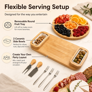 Plateau à fromage personnalisé, plateau de service rond, lames, assiettes à fruits pour la maison, la cuisine, les occasions festives - Product Image 3