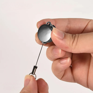 Retractable Key Chain Key Chain Pull Back Recoil Movement Key Ring Anti-lost <b>ID</b> Card Holder Anti-theft Chain Organizer - Product Image 4
