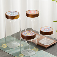 Bocaux en verre borosilicate de haute qualité pour usage industriel, bocaux de stockage pour épices, bonbons, café et aliments avec couvercle rond en bambou