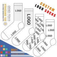 Chaussettes de basket-ball et de football OEM avec design personnalisé, logo sur mesure, chaussettes en coton pour hommes, chaussettes personnalisées, broderie, impression et antidérapantes