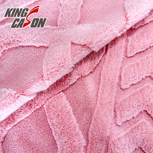 KINGCASON Manufacturer Wholesale Customized Design High Color Fastness 100% Polyester Cutting Rabbit Fur for Cloth and Blanket - Product Image 3