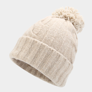 Ensemble 3 pièces <span class=keywords><strong>bonnet</strong></span>, écharpe et gants tricotés en maille torsadée avec pompon, chauds et thermiques, pour <span class=keywords><strong>femme</strong></span> adulte, 100% acrylique, personnalisable - Product Image 4