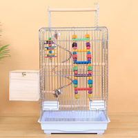 Cage à oiseaux, cage à oiseaux en fer forgé avec plateau supérieur ouvert pour perroquets, canaris, tourtereaux, pinsons, perruches, cage de reproduction pour oiseaux