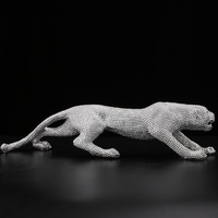 Résine avec tigre léopard, sculpture animale artisanale, sortie d'usine, accessoire de décoration de maison et de bureau