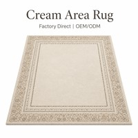 Custom Size Color Traditional Oriental Area Rug Floral Bordered Beige Cream Carpet for Living Room Bedroom Home Decor