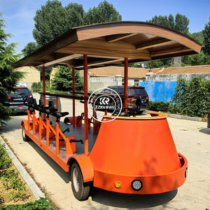 Chariot de bar mobile électrique de luxe en acier pour bière et crème glacée, idéal pour les événements, avec design de vélo de pub à pédales pour les excursions - Product Image 2