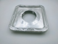 Lot de 100 couvre-brûleurs carrés jetables pour cuisinière à gaz, en feuille d'aluminium résistante à la chaleur, pour évacuation des gouttes et protection des grilles de cuisson