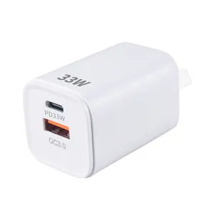 โทรศัพท์ USB Fast Charger 33W QC ประเภท C Wall Charger US EU ปลั๊กชาร์จโทรศัพท์มือถือสําหรับ Xiaomi Mi Redmi